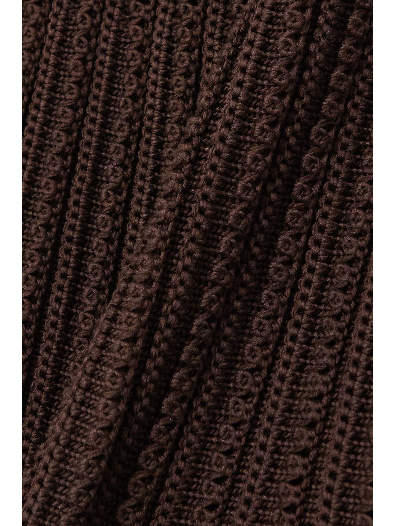Castellana crocheted silk and cotton-blend dress Dark brown - 4