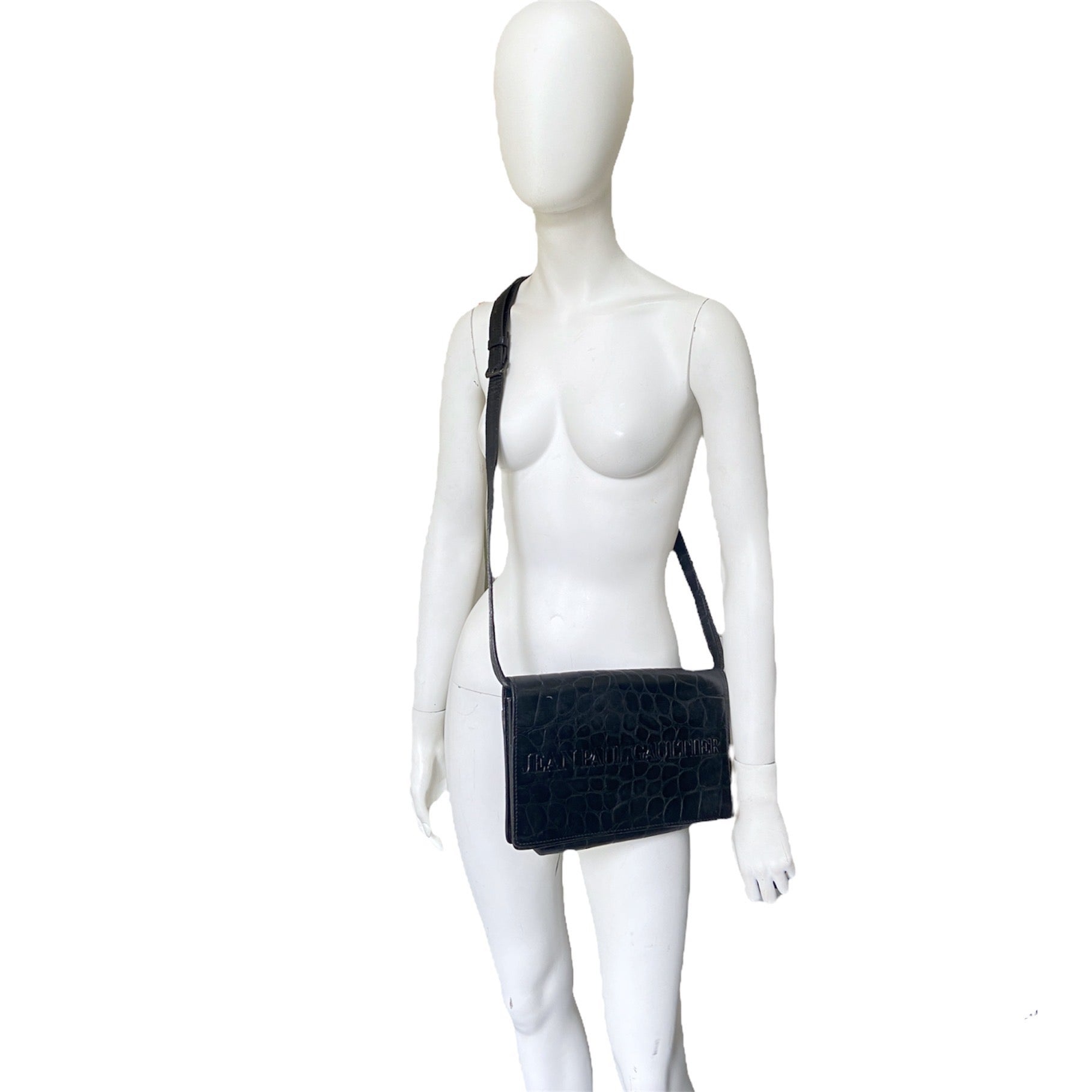 Jean Paul Gaultier crocodile calf leather handbag bag - 2
