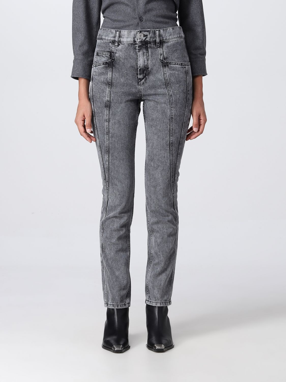 デニム・ジーパン ISABEL MARANT Woman Jeans Grey PA224322H020I 02GY Isabel Marant Isabel Marant jeans for woman | giglio