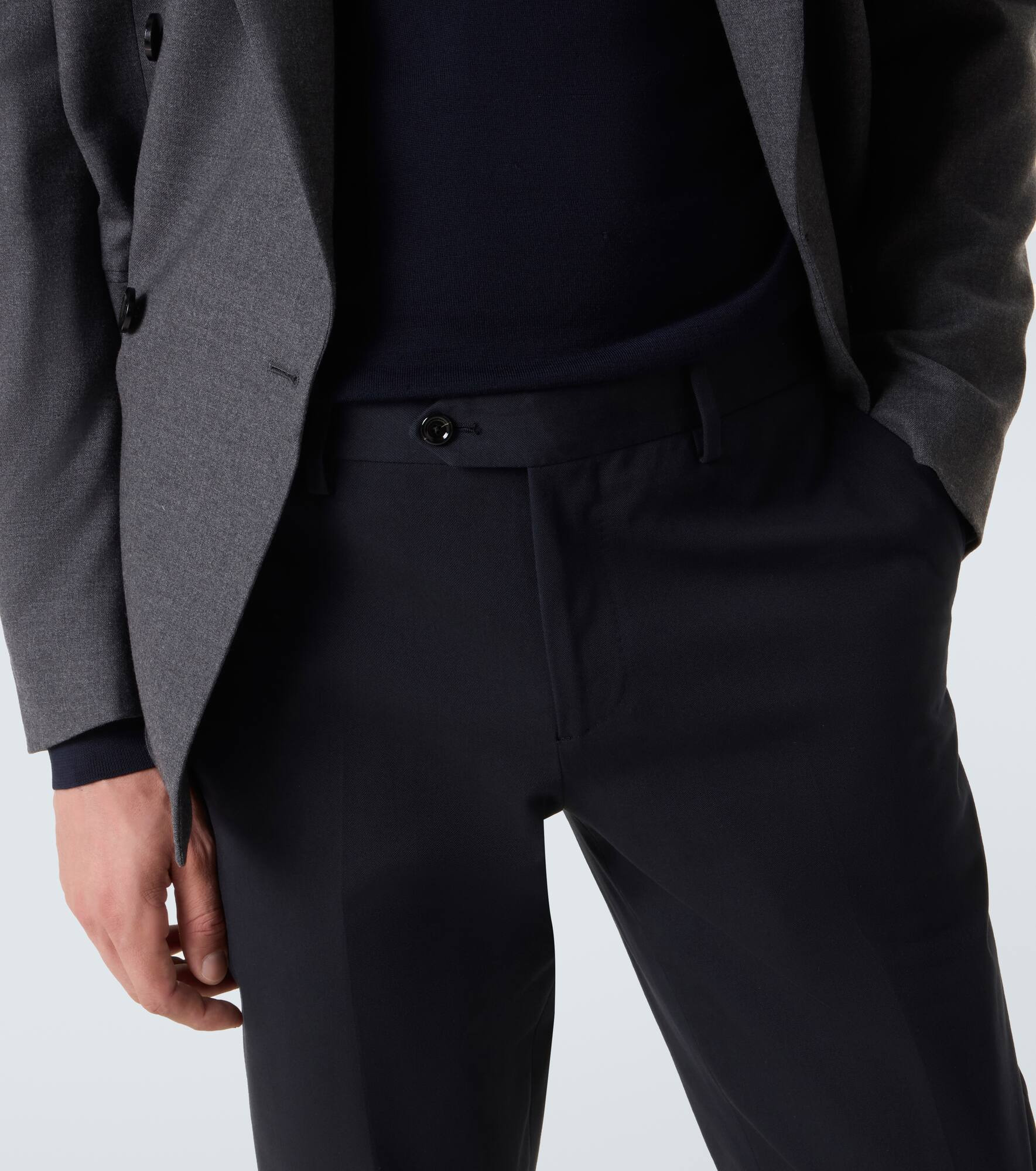 Cotton-blend slim pants - 5