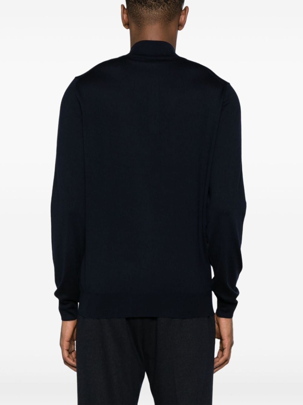 half-zip fine-knit jumper - 4