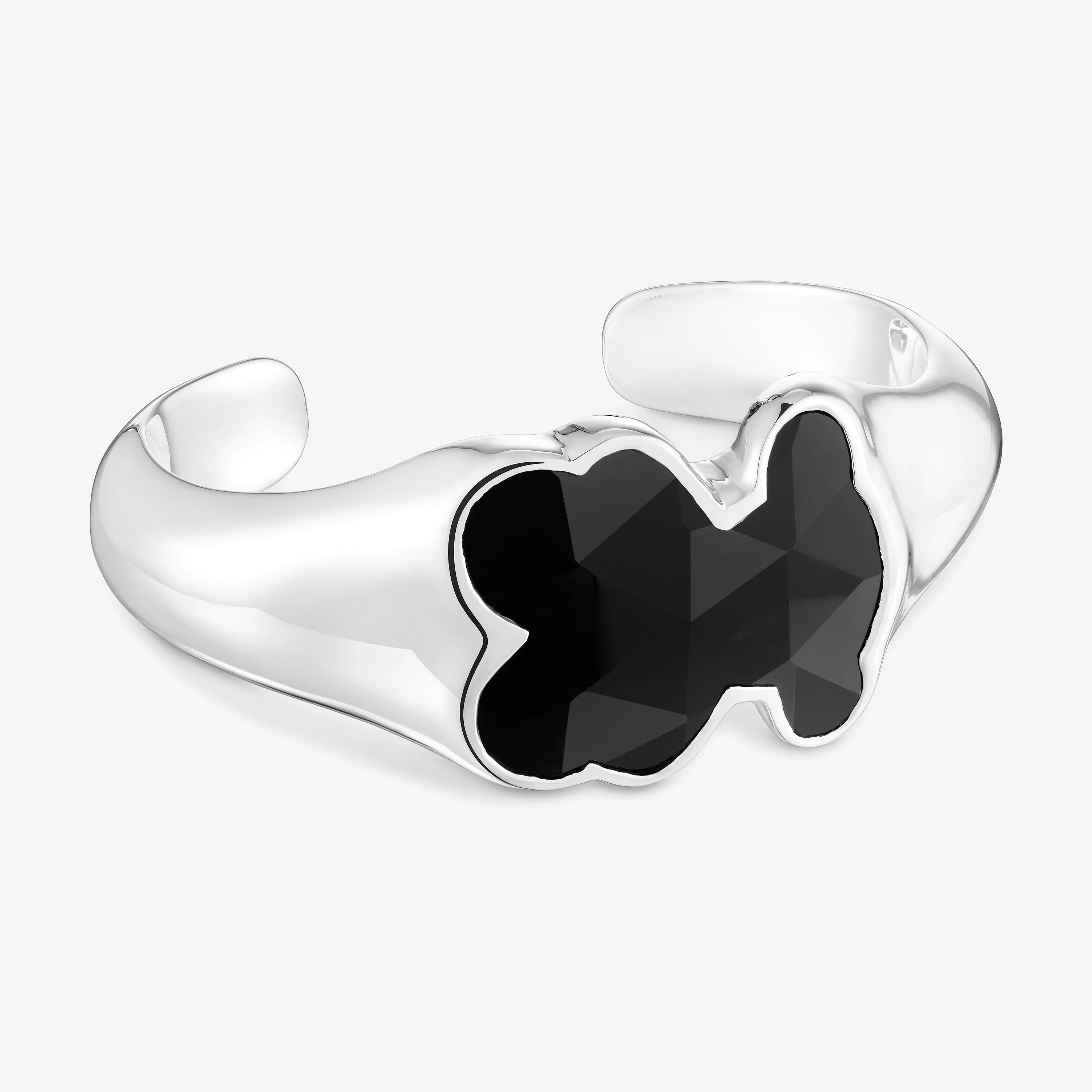 Silver Bangle with 34mm bear motif in onyx TOUS Icon Color - 1