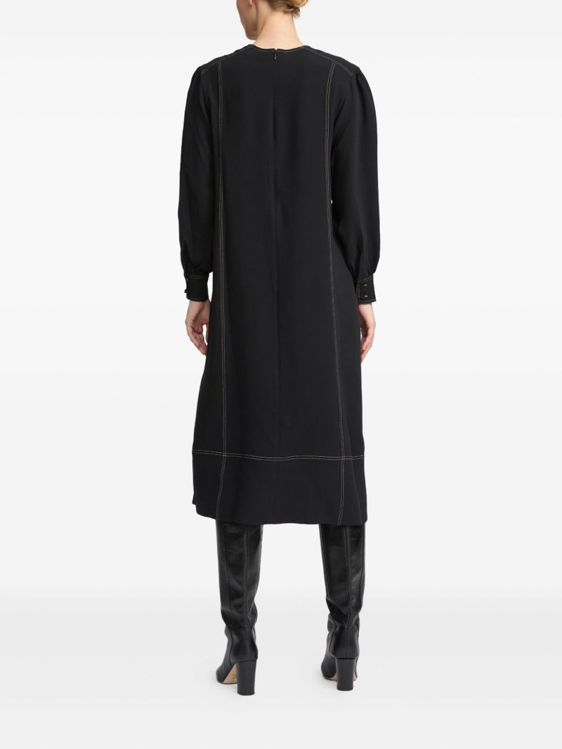drawstring-waist puff-sleeve midi dress 3