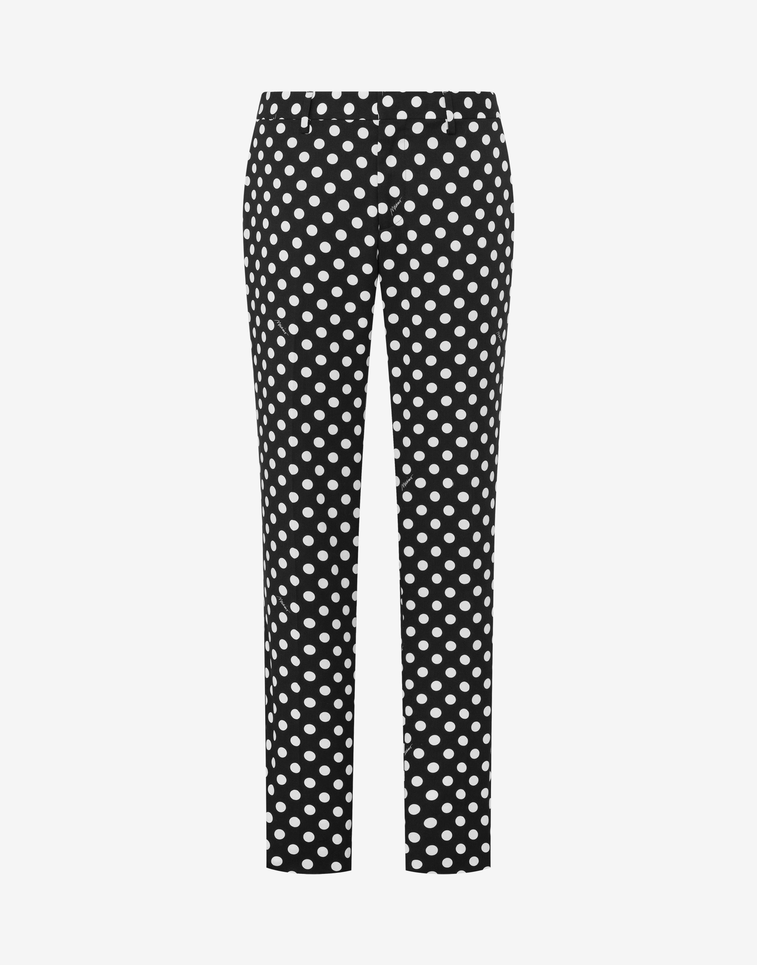 ALLOVER POLKA DOTS TENCEL-COTTON TROUSERS - 1