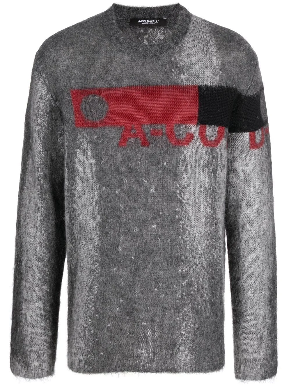 sprayed-effect logo-jacquard jumper - 1