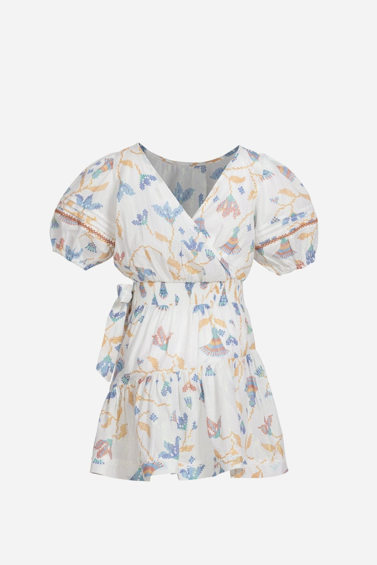 Mini Dress Chantal for girls - Blue Ylang Ylang - 2