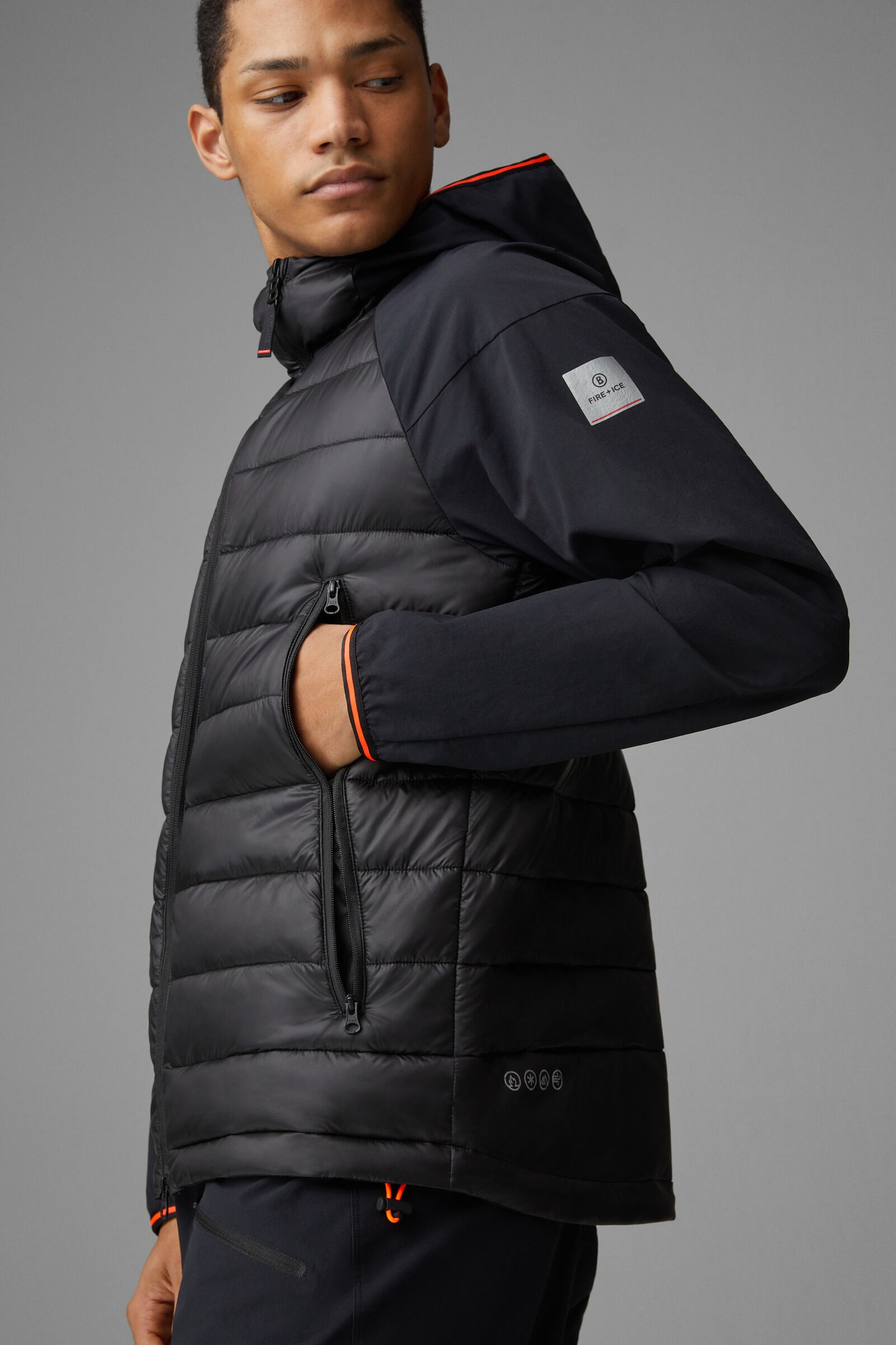 Kegan Hybrid jacket in Black - 5