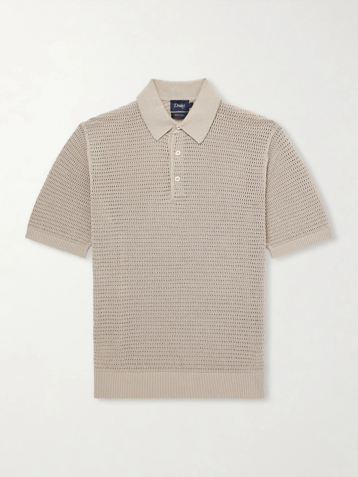 Mesh-Knit Cotton Polo Shirt - 1