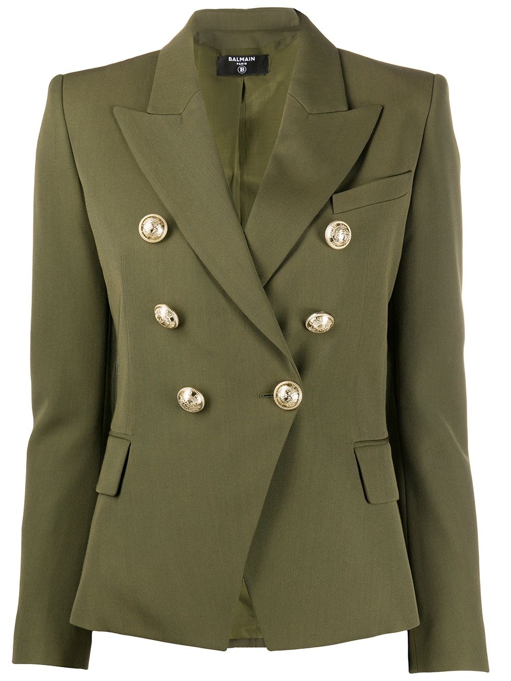 peaked lapel double-breasted blazer - 1