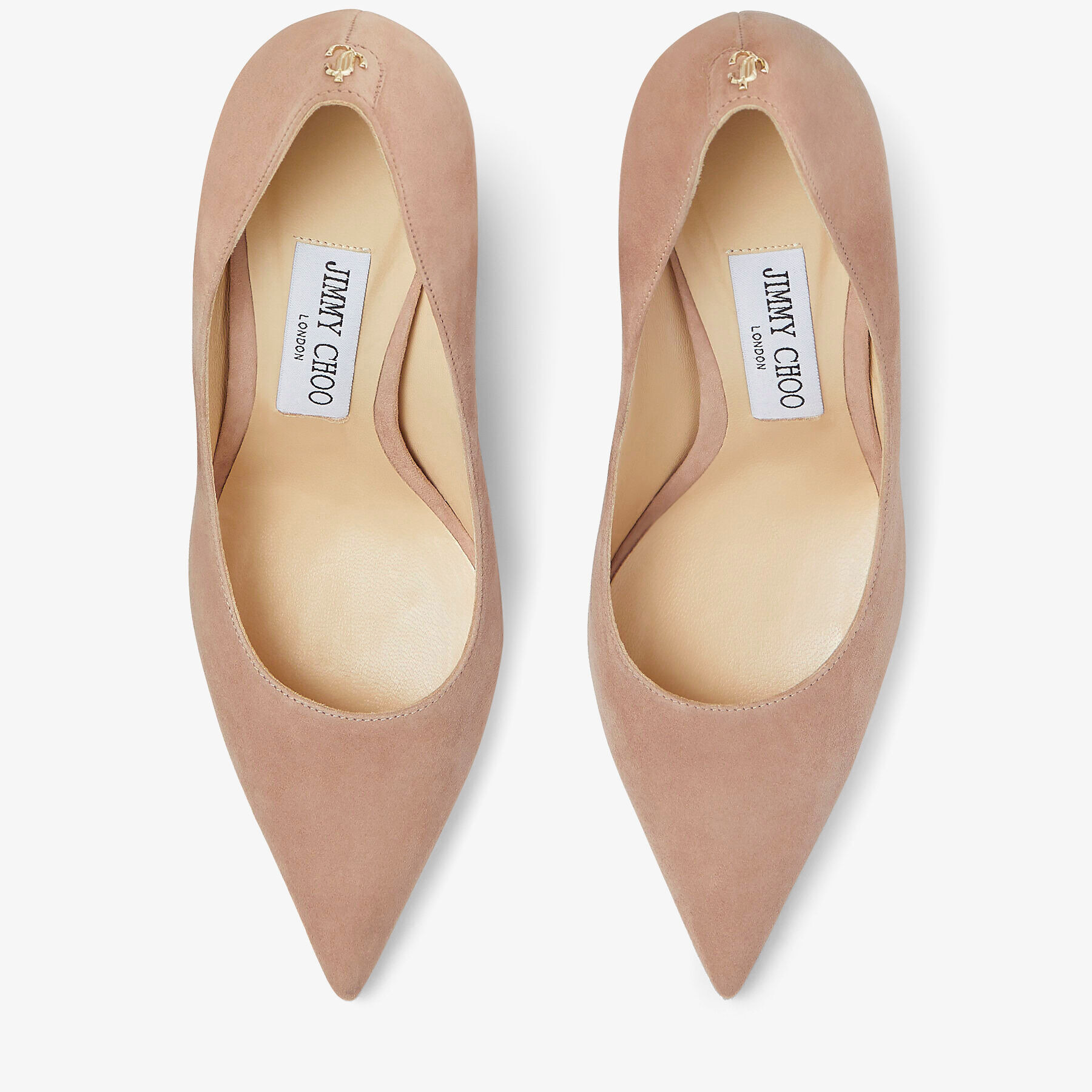 Love 85
Ballet-Pink Suede Pointed Pumps with JC Emblem - 4