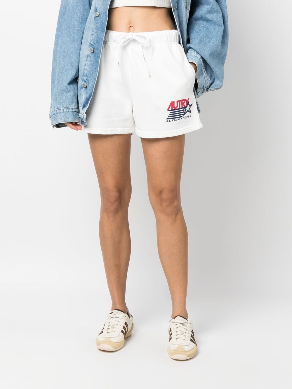 logo print drawstring shorts - 2