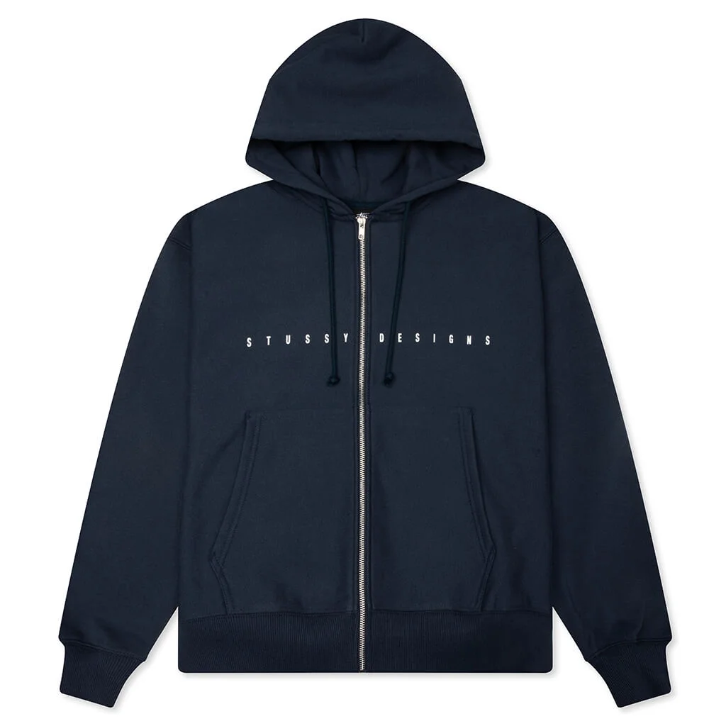 S BOX ZIP HOODIE - NAVY - 1