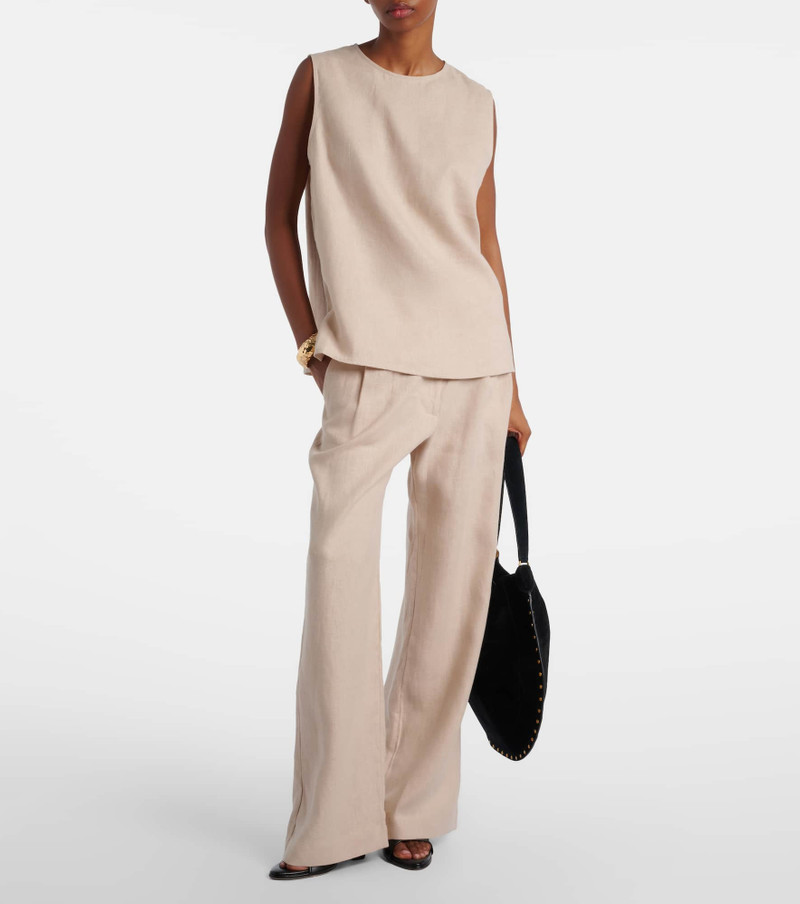 ASCENO Rivello linen wide-leg pants outlook