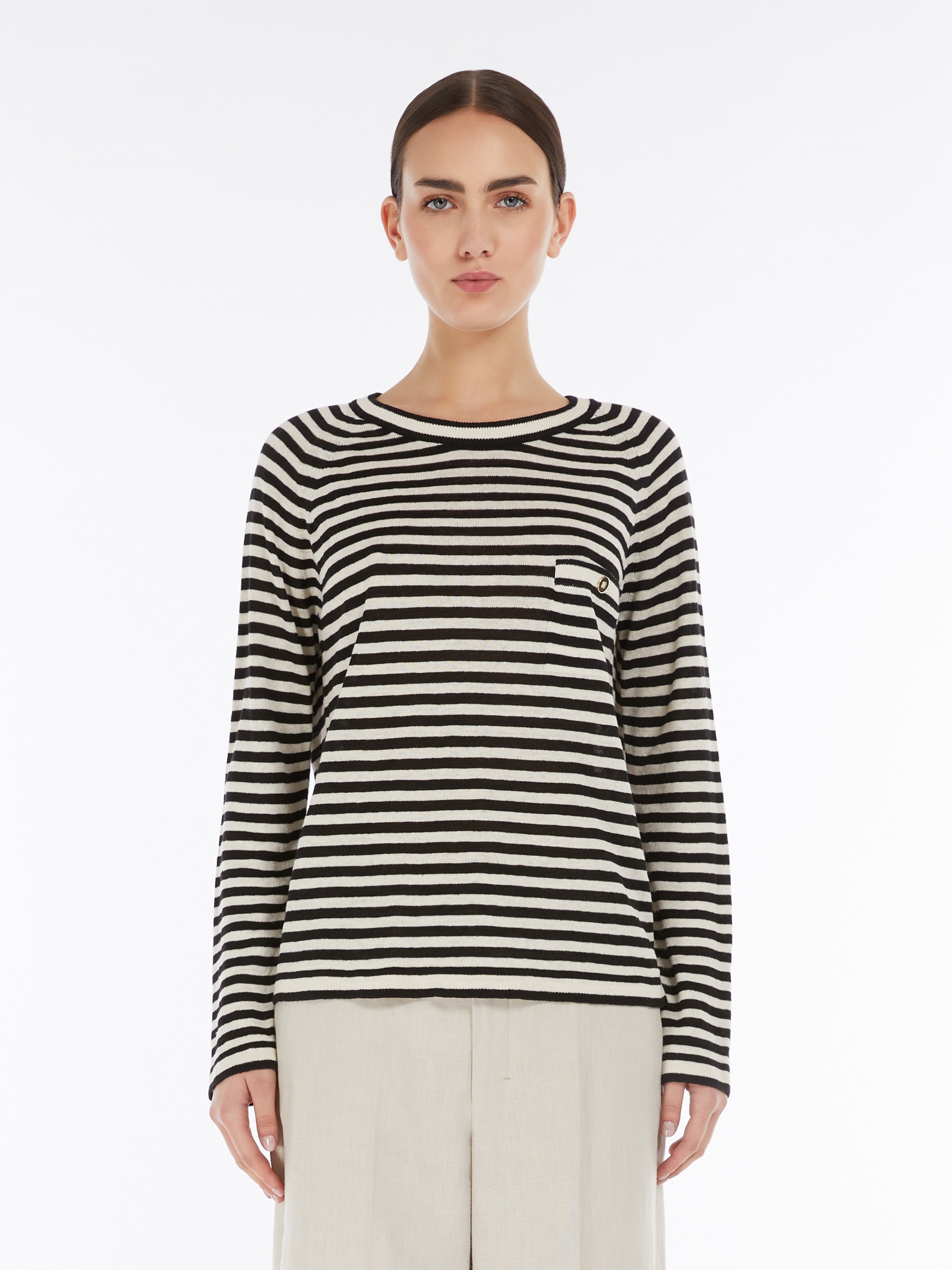 CANTI Striped linen yarn sweater - 3