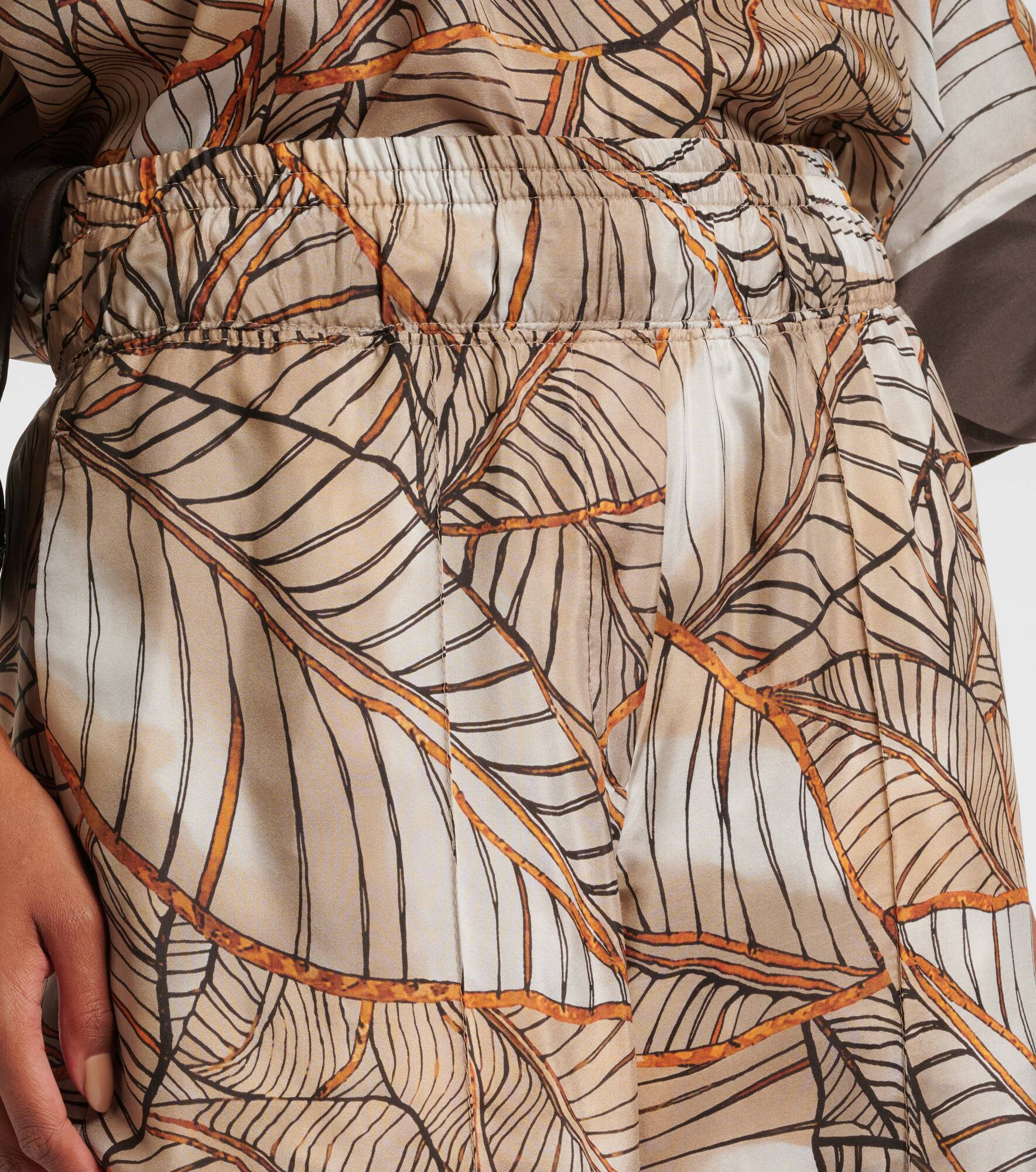 Printed silk wide-leg pants - 4