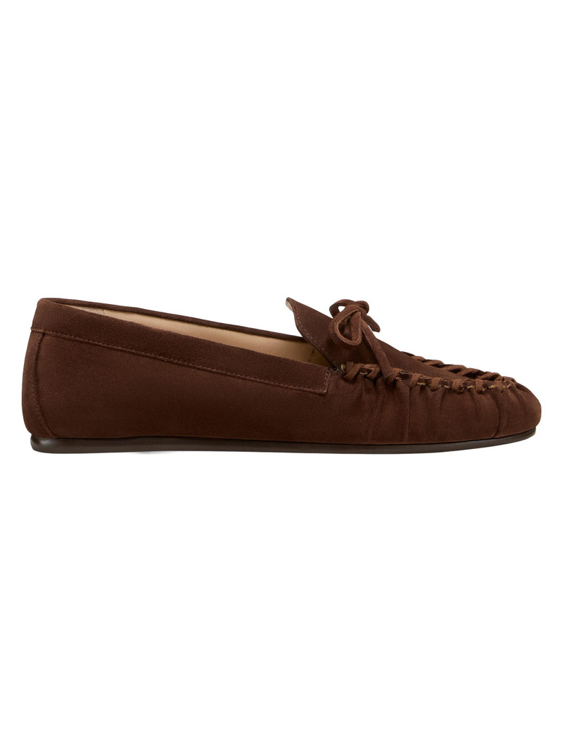Women's Britt Bow Suede Loafers - Walnut 1
