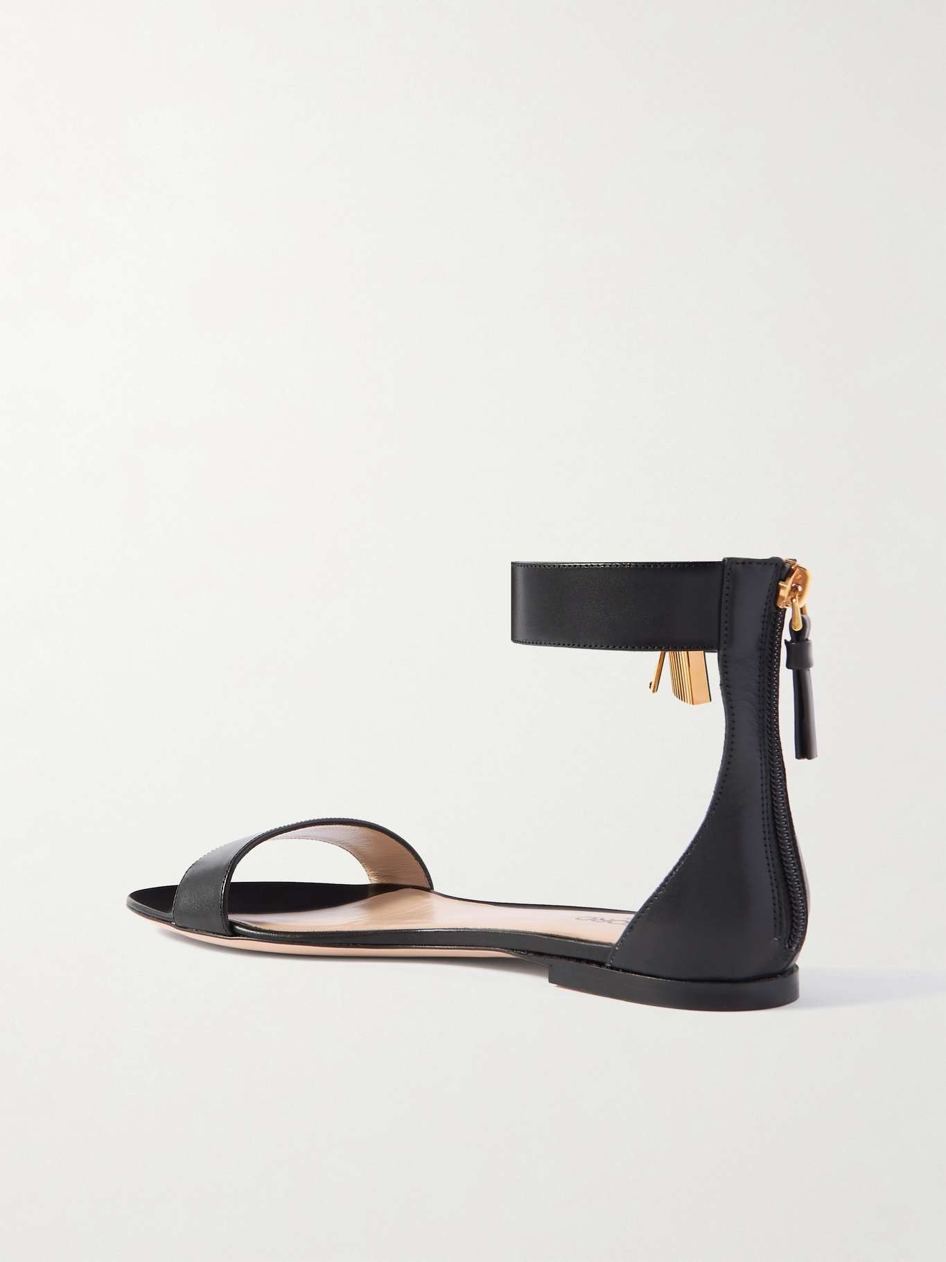 Embellished leather sandals Black - 3