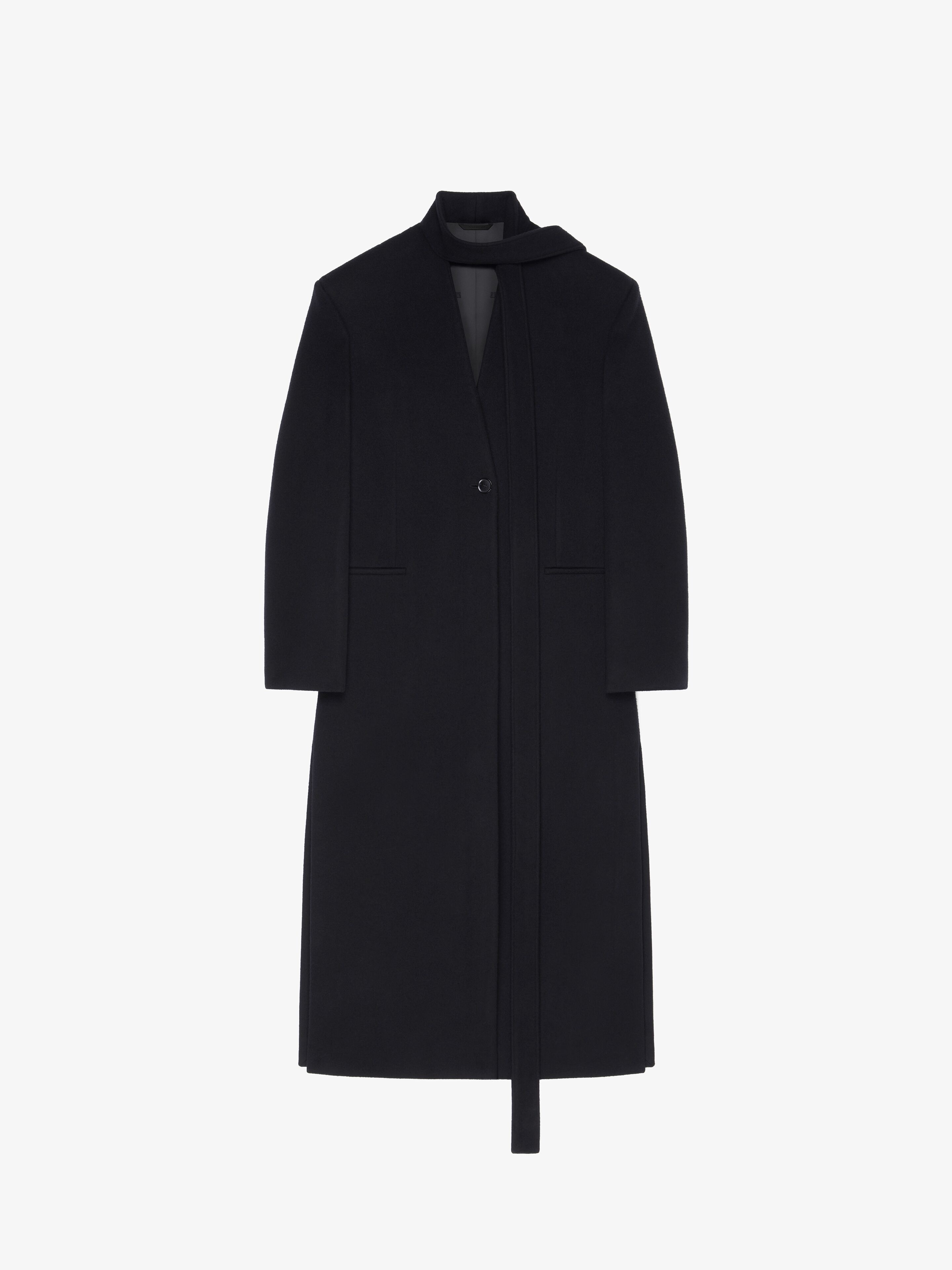 COAT IN DOUBLE FACE CASHMERE WITH SCARF - 1