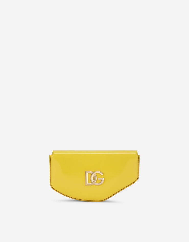 Polished calfskin moon bag with DG logo 1