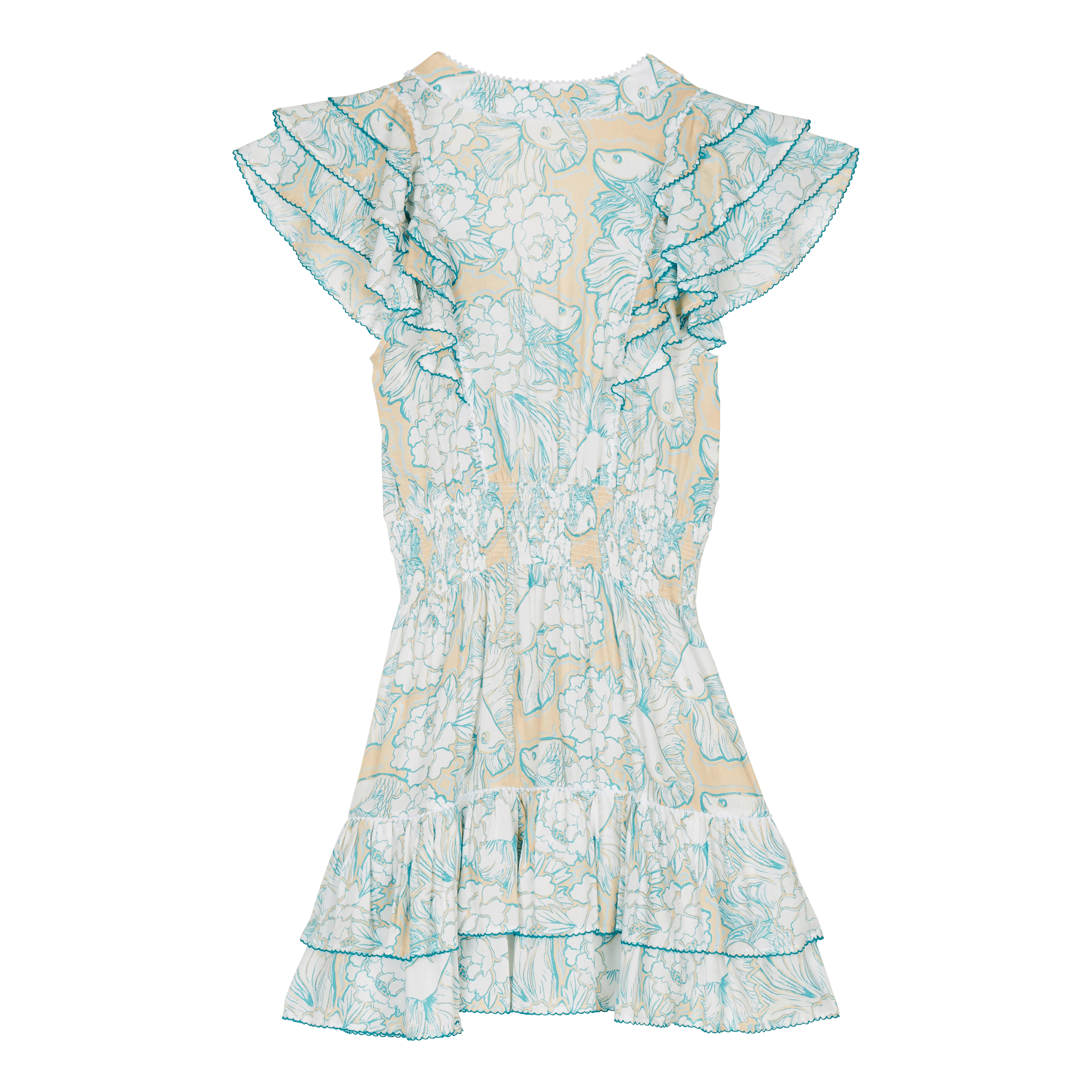 Women Mini Dress Hidden Fishes - Vilebrequin x Poupette St Barth - 2