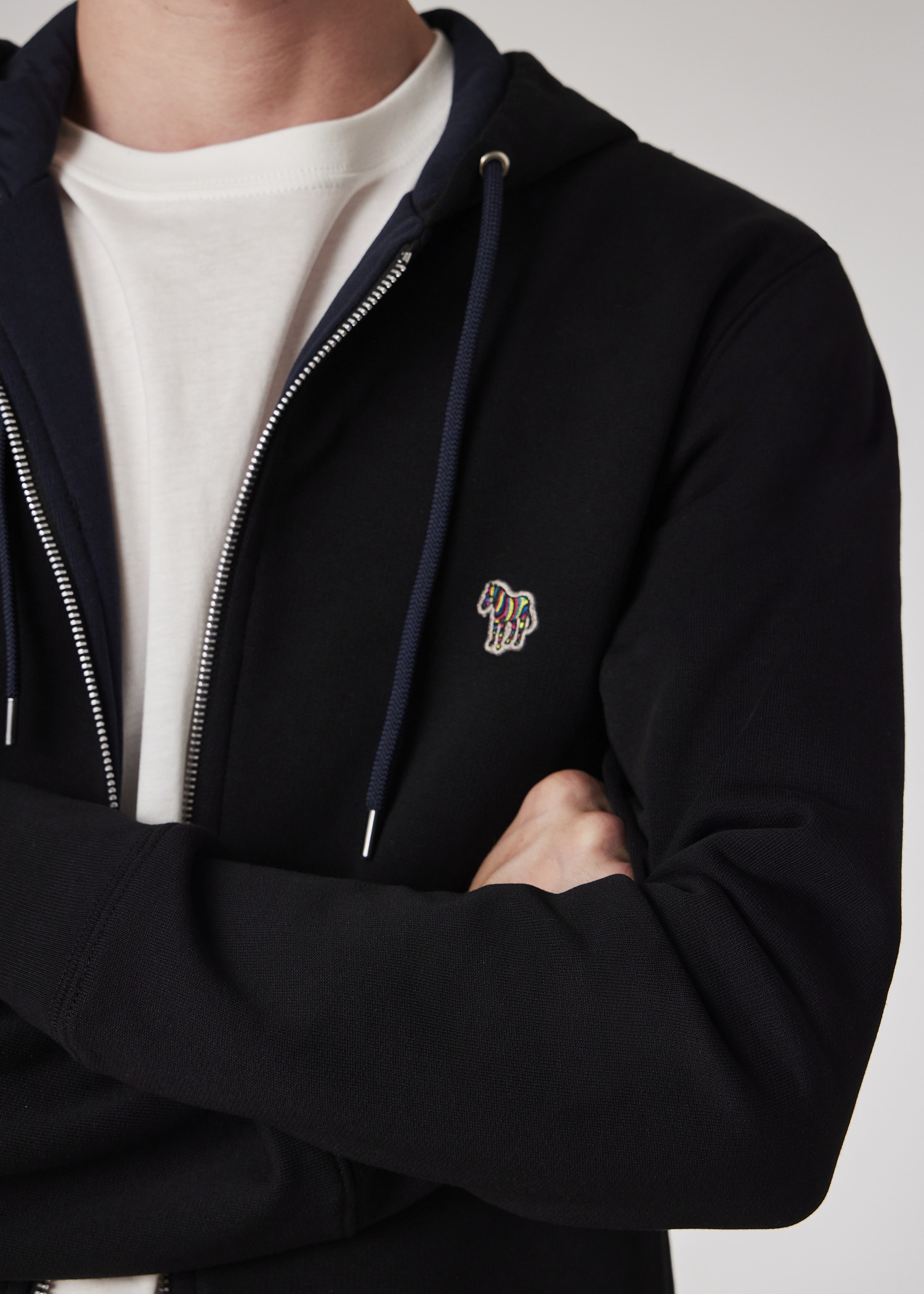Zip-Front Zebra Logo Hoodie - 6