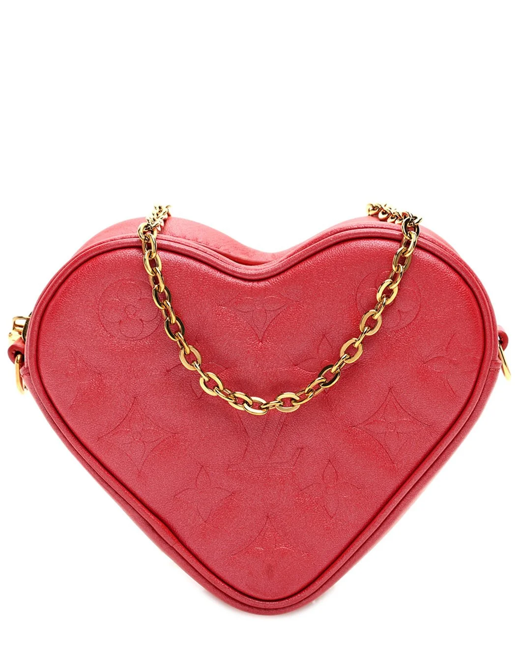 Louis Vuitton Red Lambskin Embossed Fall In Love Sac Coeur Heart Chain Bag
(Authentic Pre-Loved) - 1