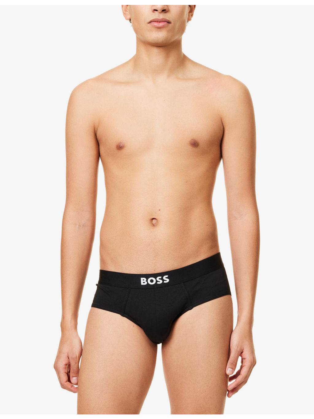 BOSS ONE x David Beckham Logo-Waistband Pack of Three Stretch-Cotton Hipster Briefs - 2