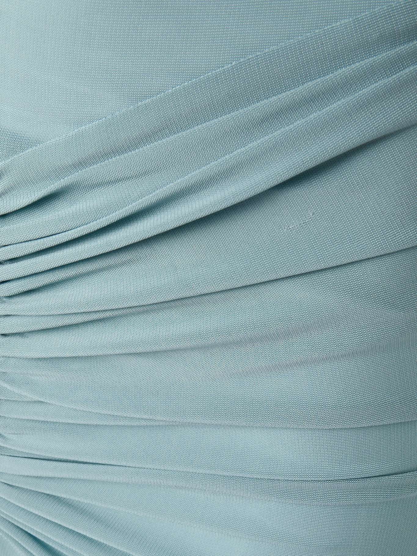 Ruched stretch-jersey midi dress Turquoise - 4