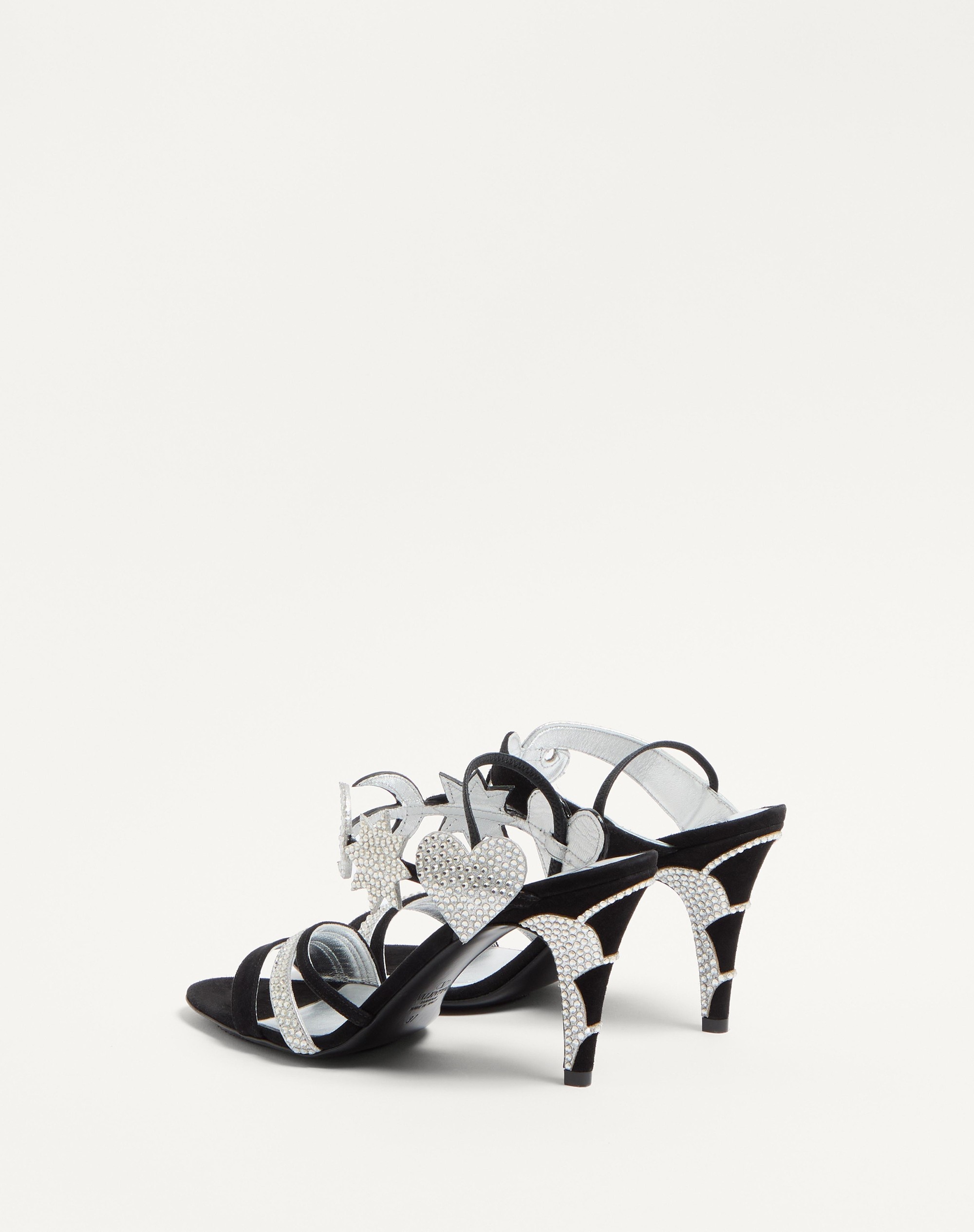 L'UNE ET L'AUTRE SUEDE SANDAL WITH CRYSTALS 85MM - 5
