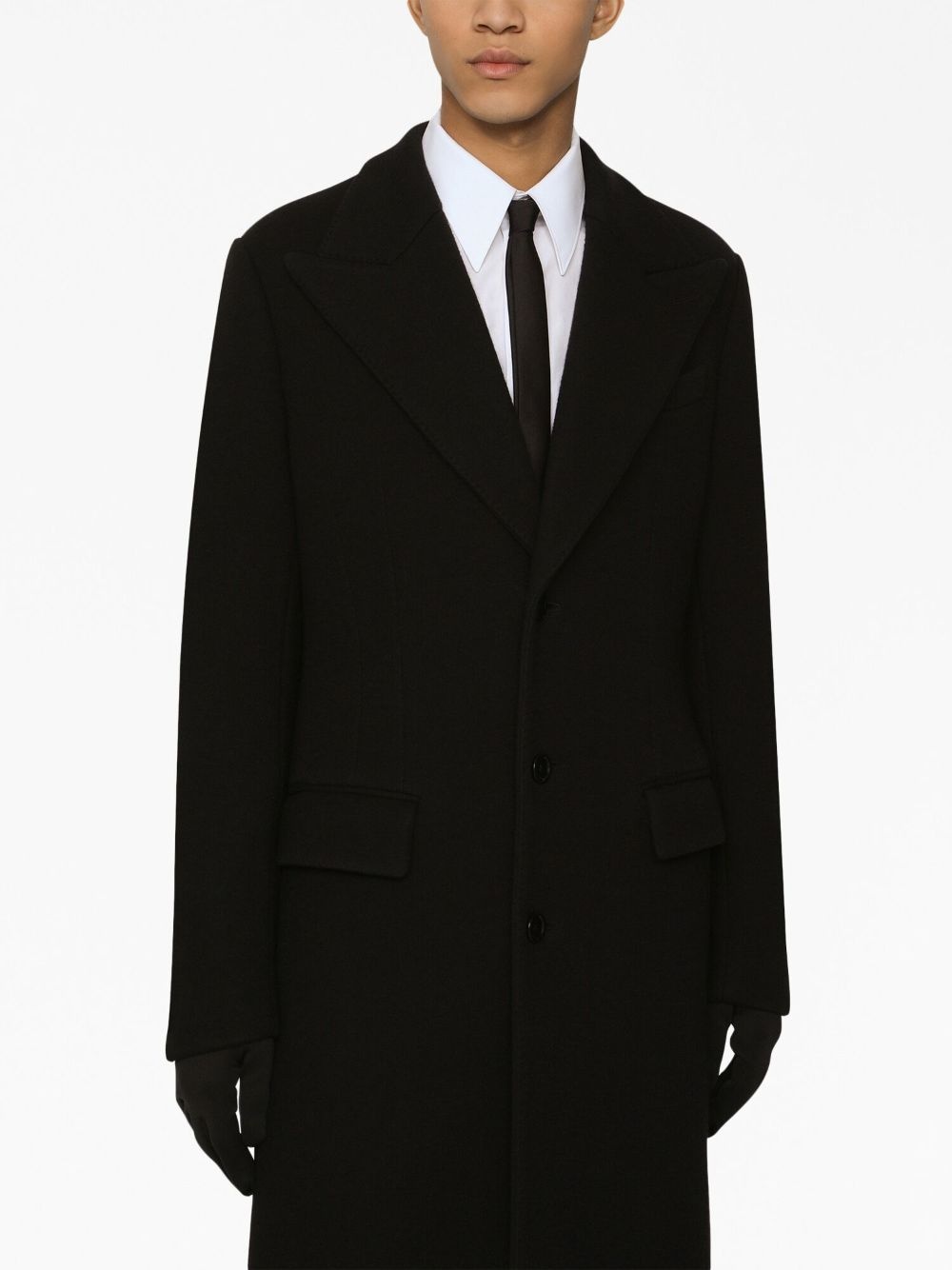 single-breasted notched-lapels coat - 6