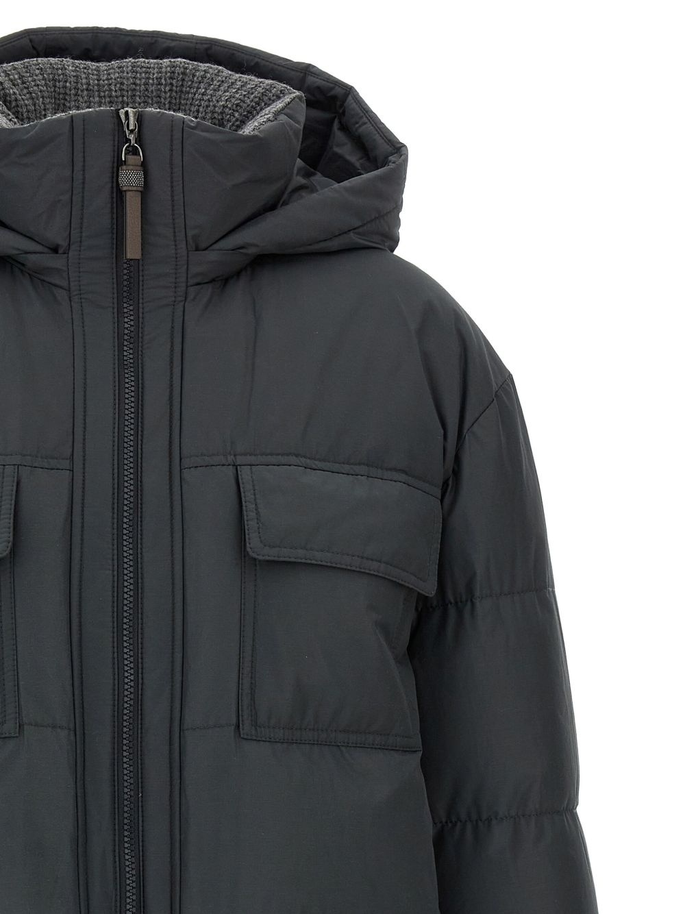 quilted padded pocket coat - 4