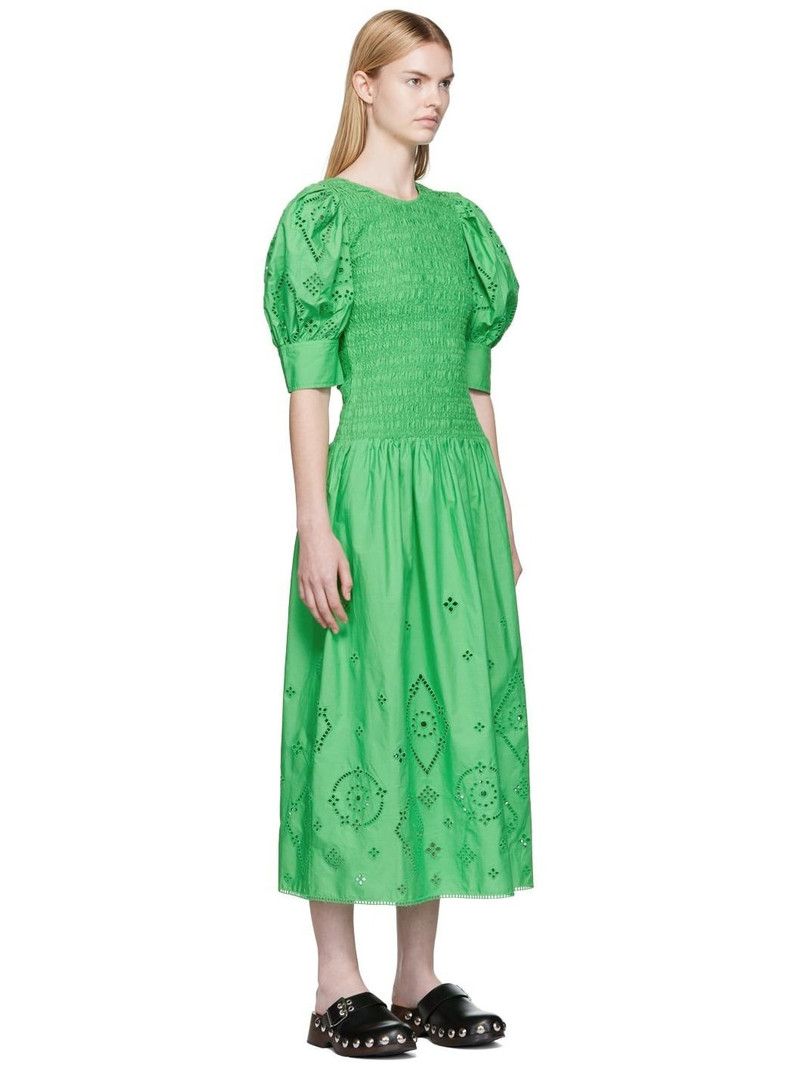Green Broderie Anglaise Midi Dress 2