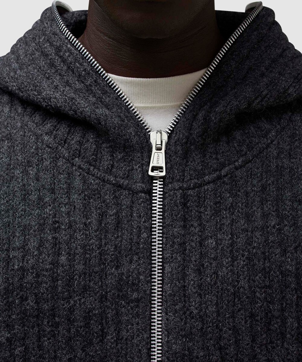 Full zip hooded knit jacket - 4