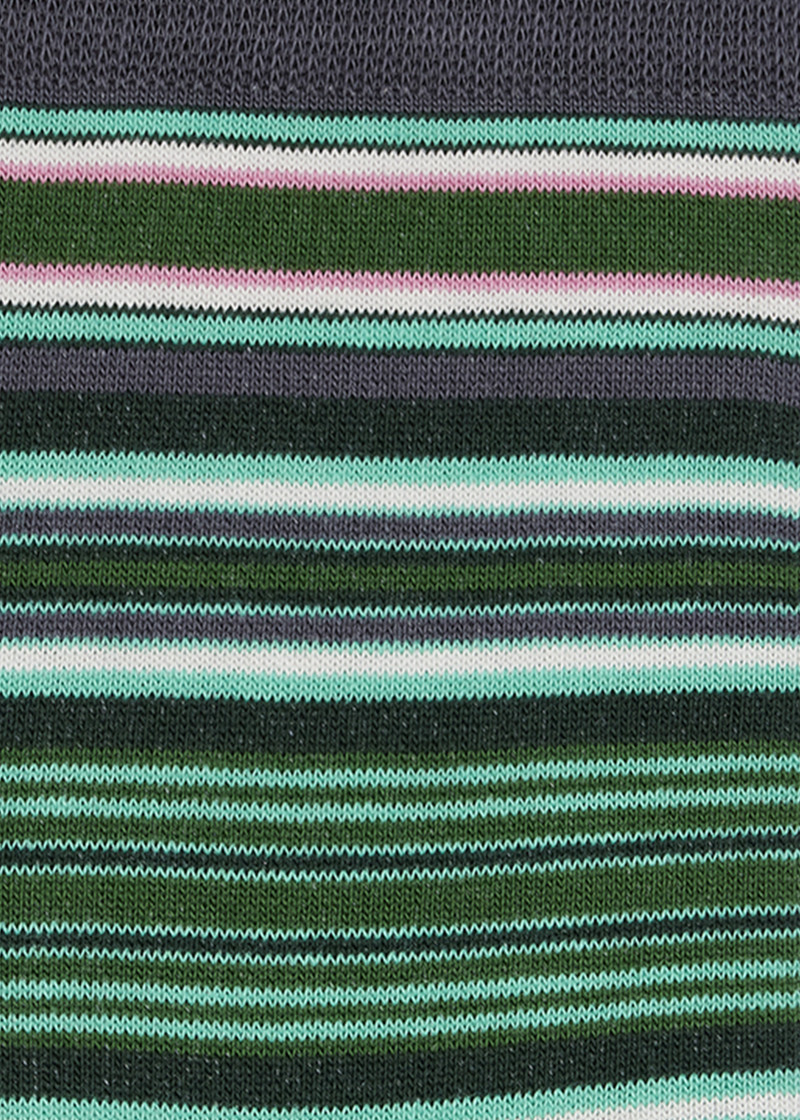 Green Cotton-Blend Stripe Socks 3
