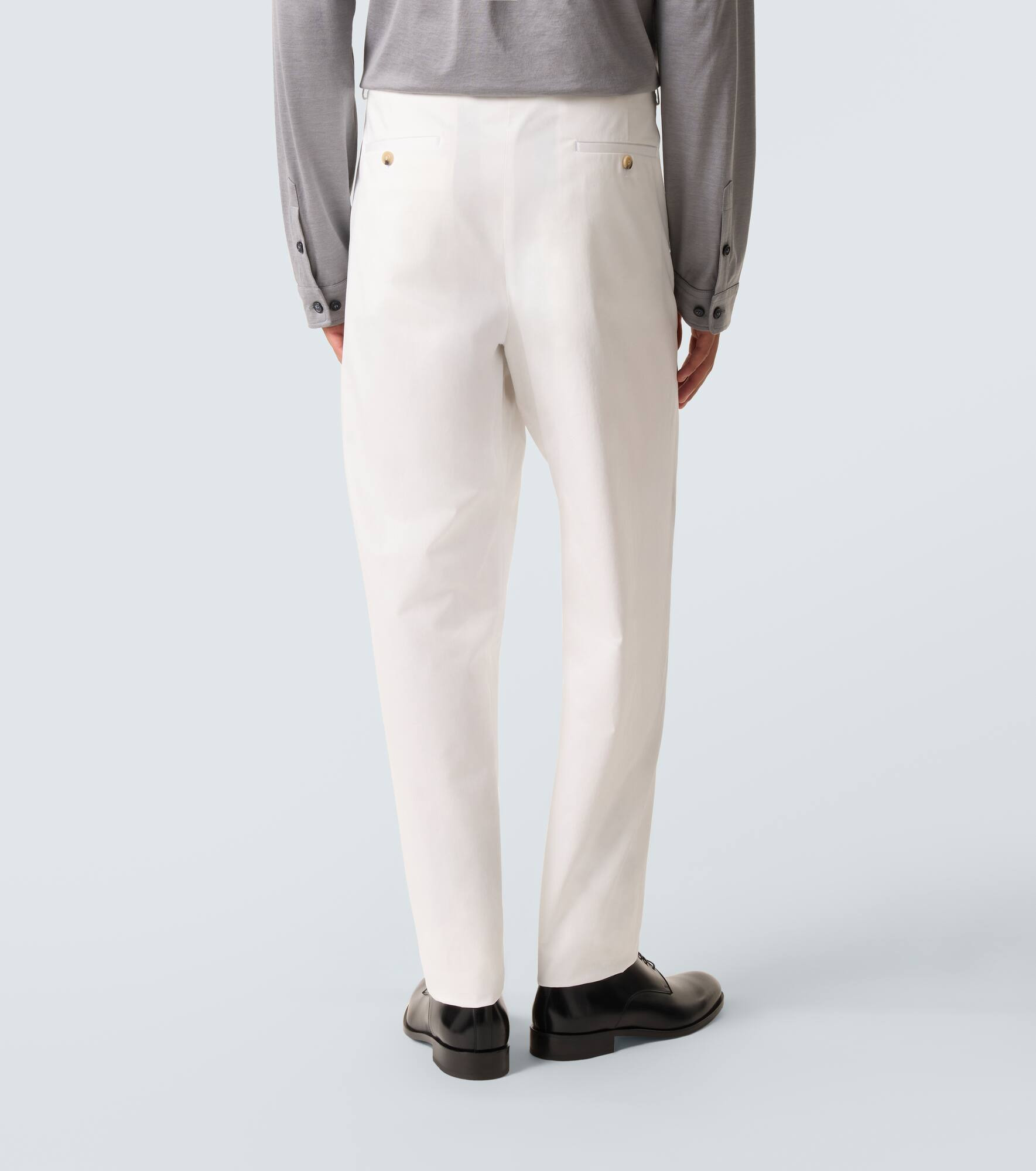 Cotton-blend straight pants - 4