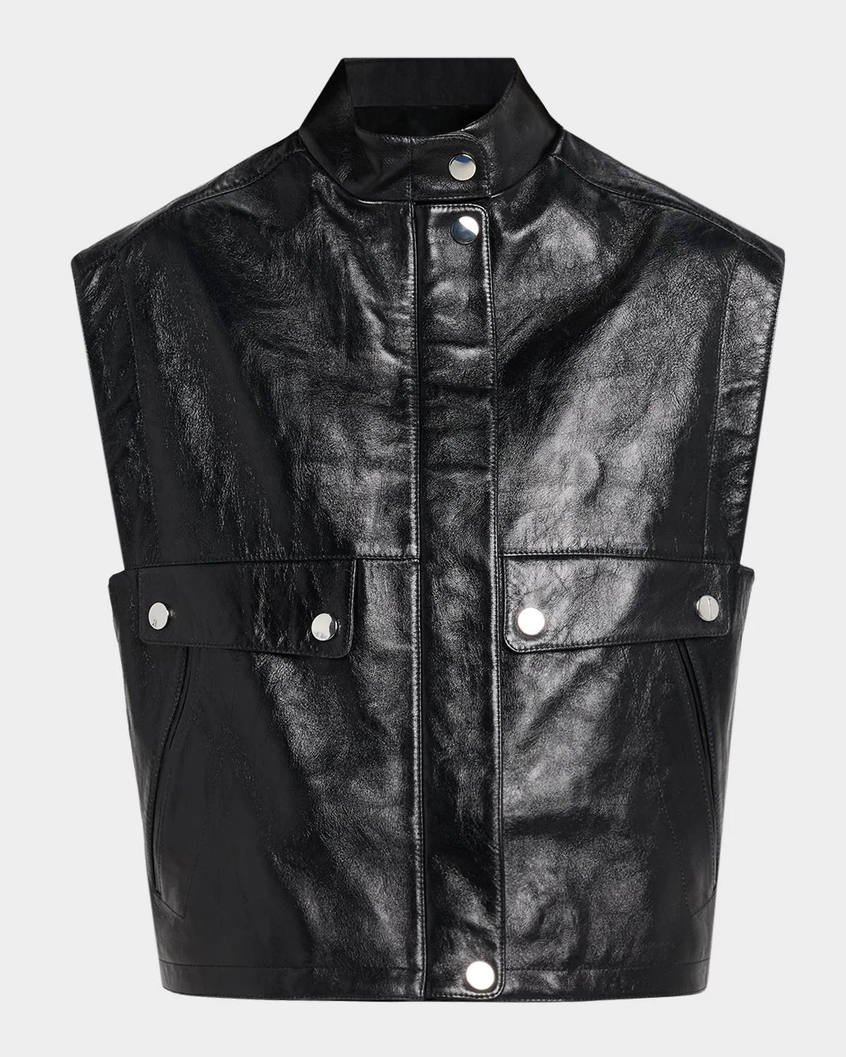 Leather Oversized Vest - 1