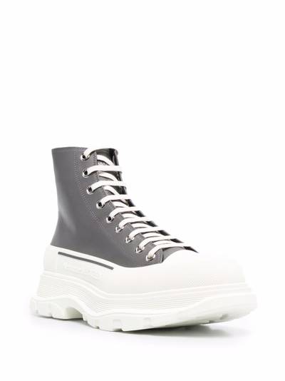 Alexander McQueen contrast high-top sneakers outlook