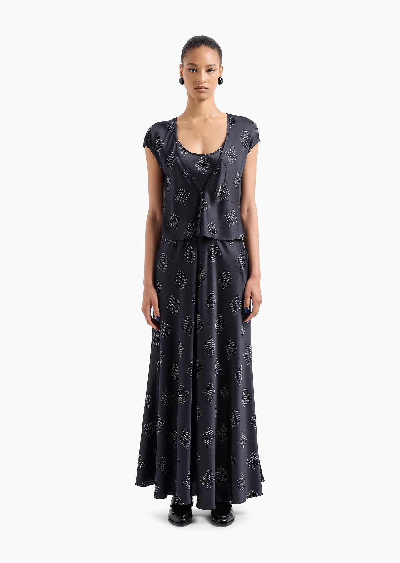 Printed silk-crépon dress - 2