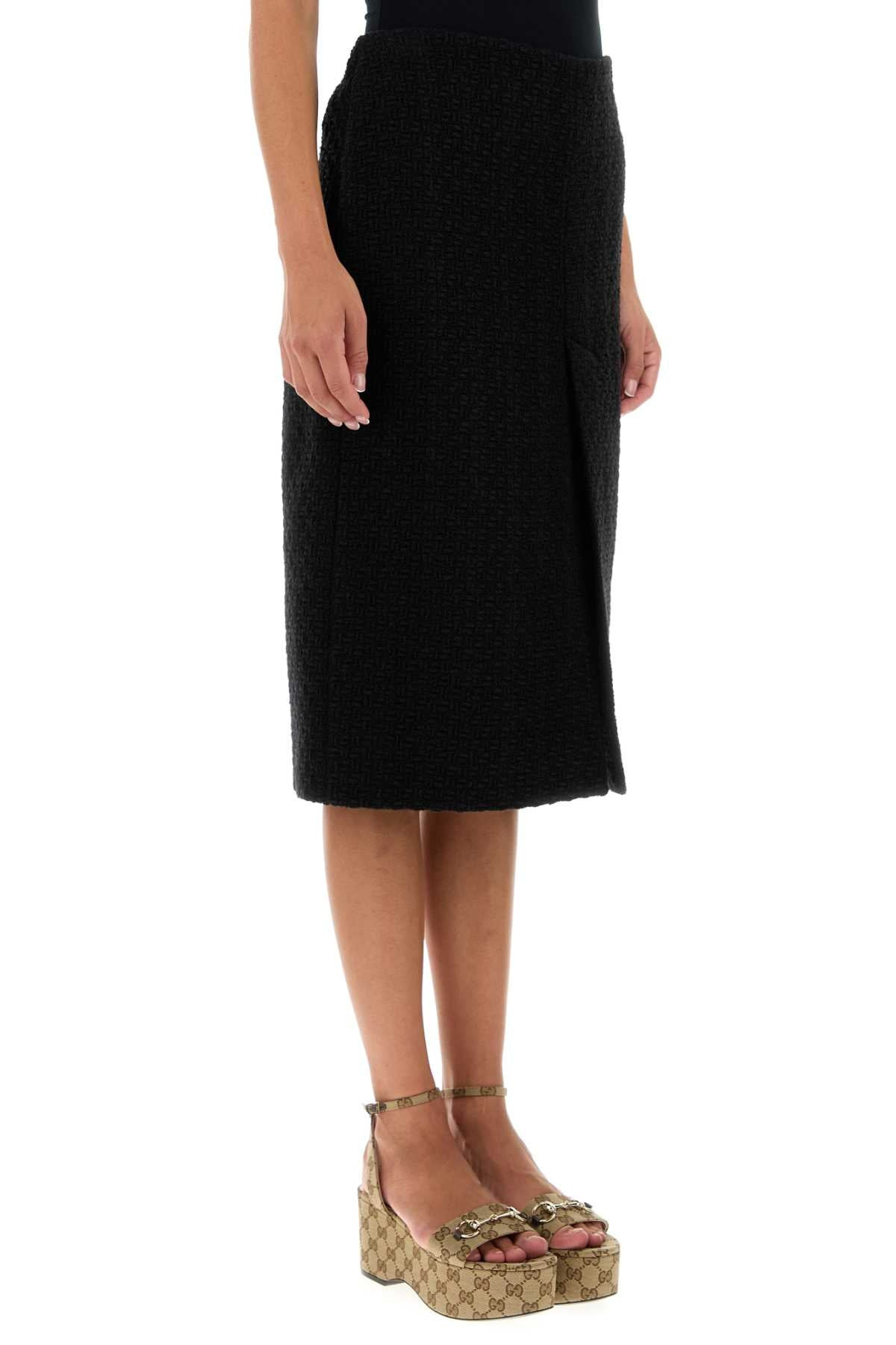 Gucci Women Black Tweed Skirt - 3