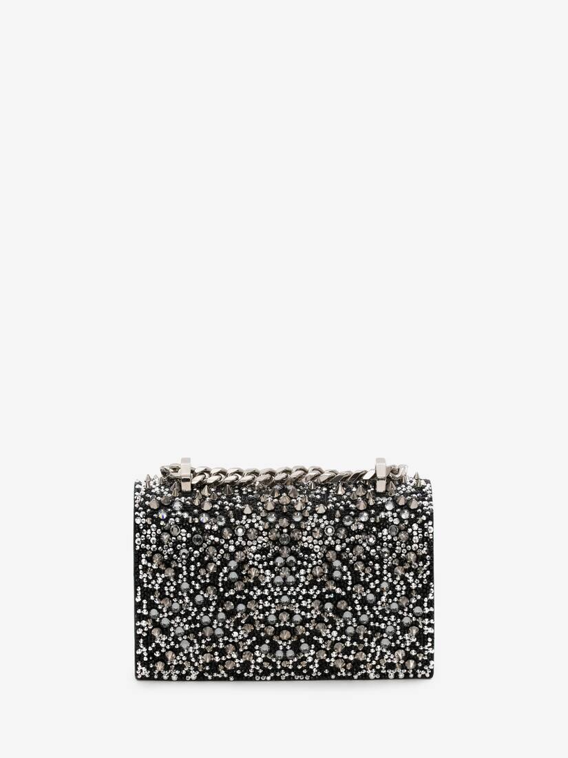 Women's Crystal-embellished Mini Jewelled Satchel in Black - 3