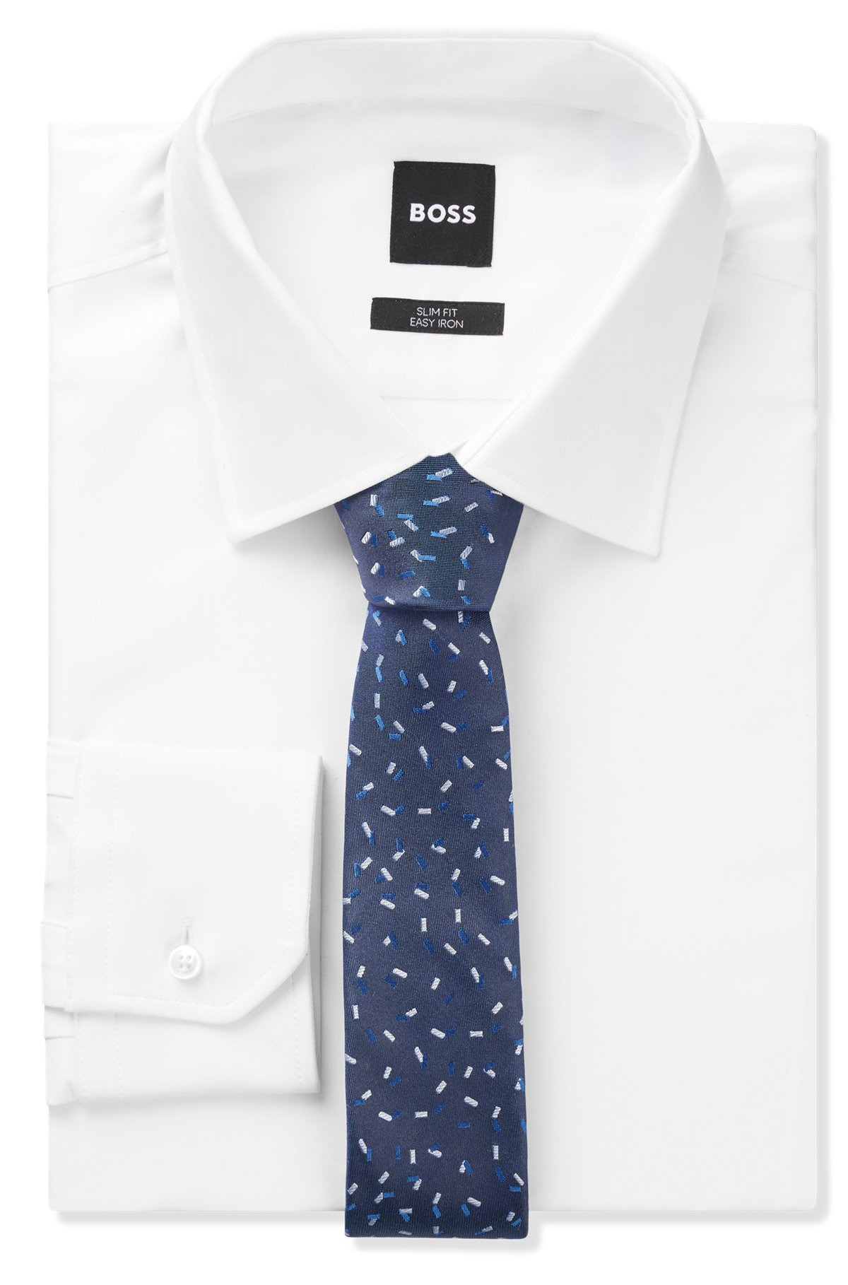 SILK TIE WITH JACQUARD-WOVEN PATTERN - 3