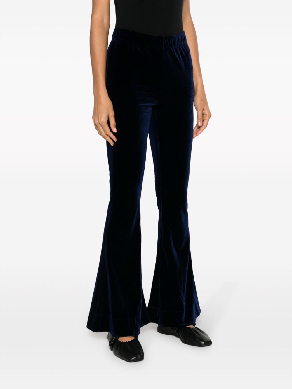 velvet flared trousers - 3