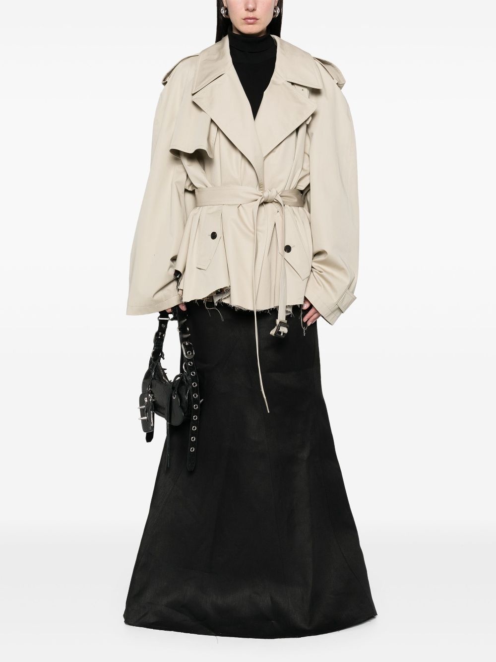 cropped trench coat - 2