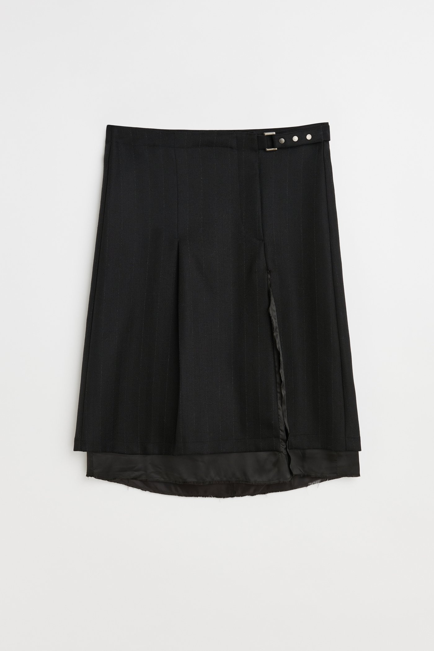 Clasp Skirt Maitre D Black Wool - 8