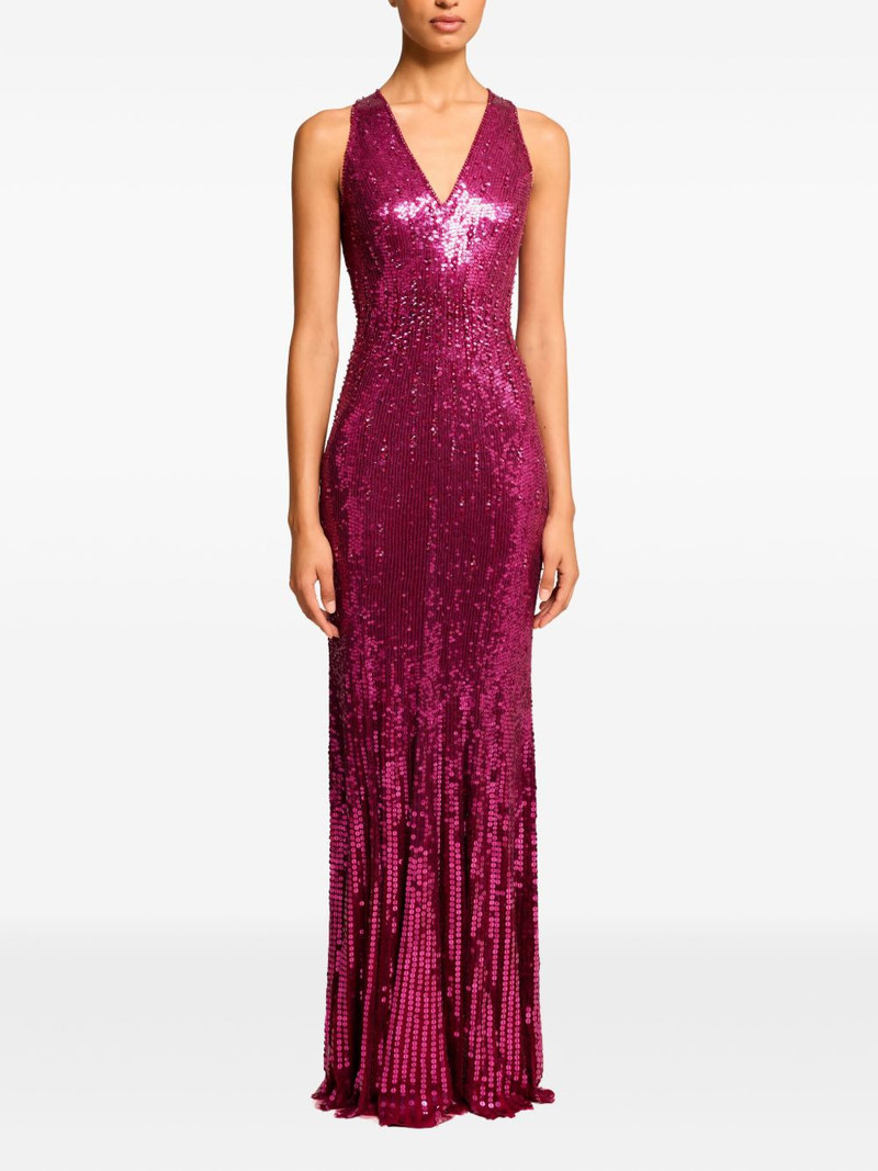 JENNY PACKHAM sequined V-neck maxi dress outlook