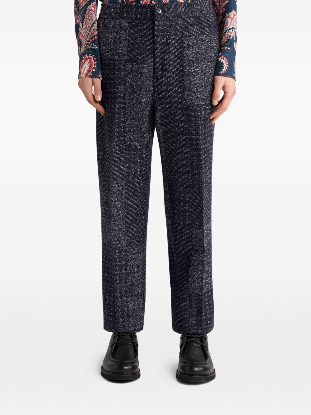 patchwork tailored trousers - 3