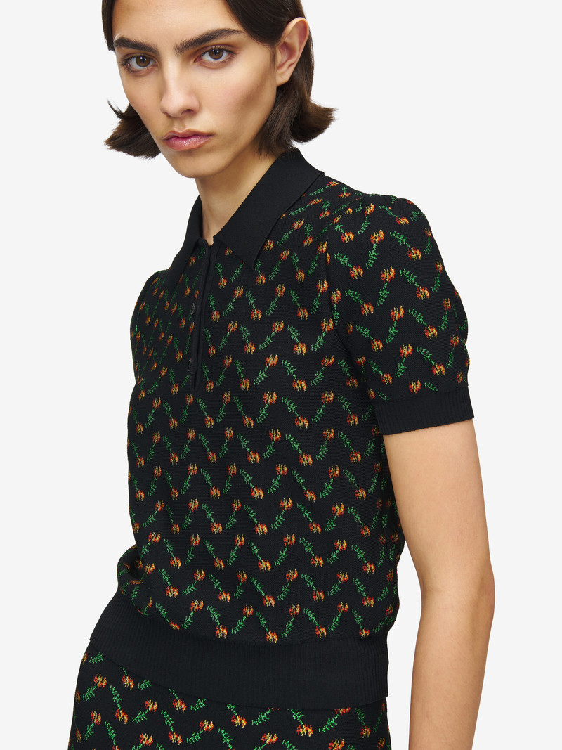 Flower Jacquard Polo Shirt 6