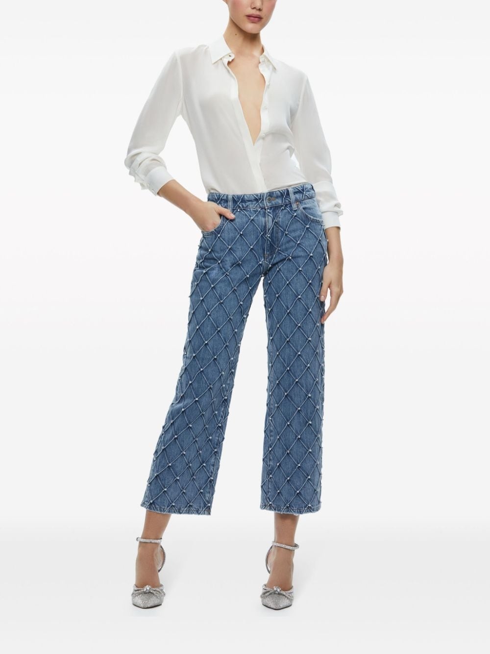 Weezy quilted cropped jeans - 3