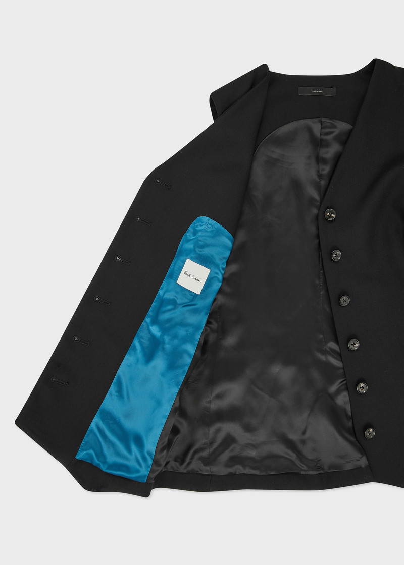 A Suit To Travel In - Women's Black Wool Travel Waistcoat 3