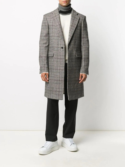 Raf Simons plaid-check single-breasted coat outlook